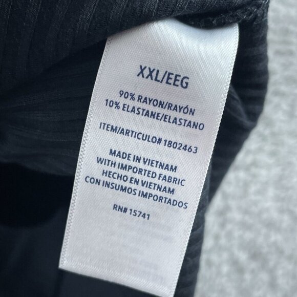 Splendid Womens Black Ribbed Long-Sleeve Tee XXL NWT 2805 - Picture 4 of 9